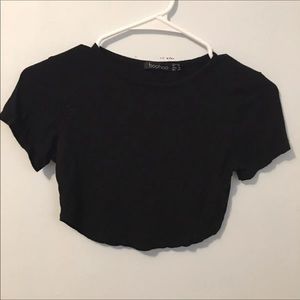 Boohoo black cropped top